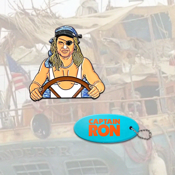 Captain Ron pin & keychain combo