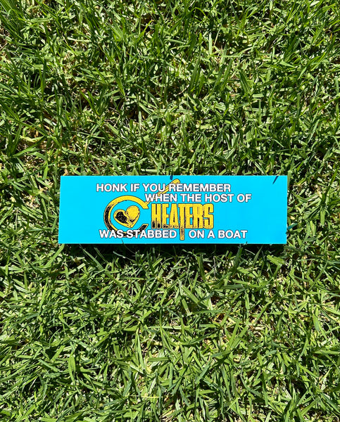 Stabbed on a Boat Bumper Sticker