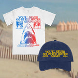 Never Again shirt & Shark hat combo (PRE-ORDER)